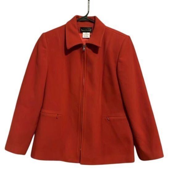 Harvé Benard Wool & Cashmere Coat (Size‎ 6P, Burnt Orange, Made in Ukraine) - Picture 1 of 10